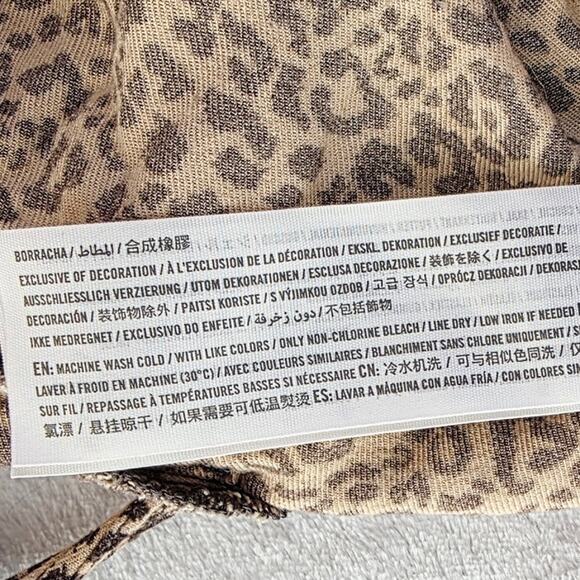 Hollister Romper Medium Tan Leopard Print Y2K Beachy Summer BOHO Sleeveless - Picture 10 of 13